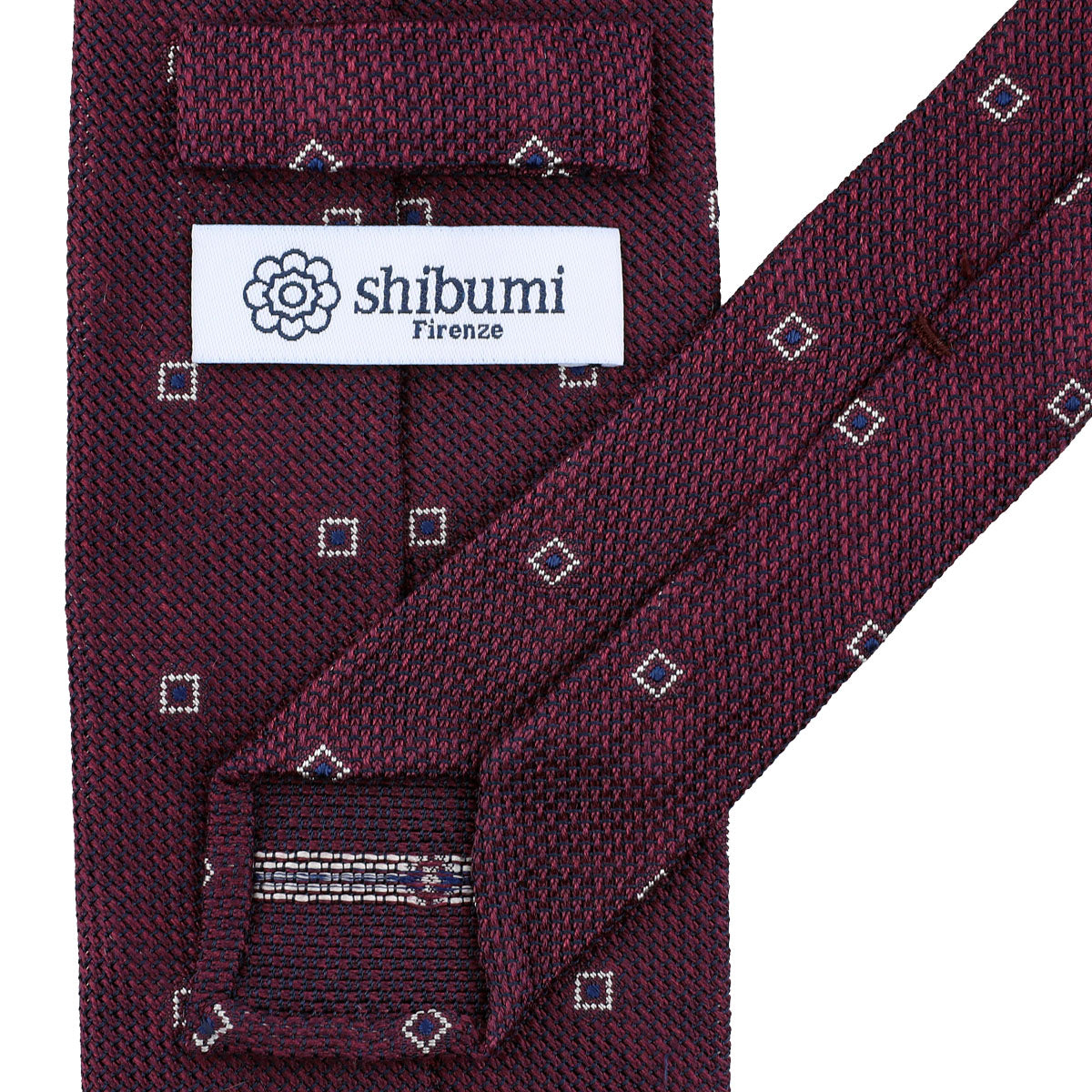 Floral Fina Grenadine Silk Tie - Wine Mottled - Hand-Rolled