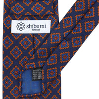 Ancient Madder Silk Tie - Navy - Hand-Rolled