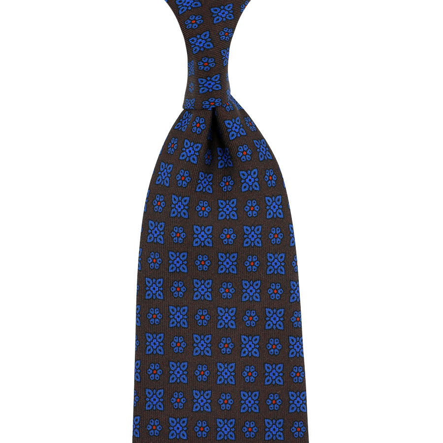 Ancient Madder Silk Tie - Espresso - Hand-Rolled