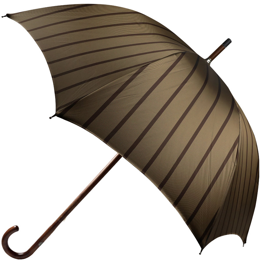 Shibumi x Mario Talarico Umbrella Beige Striped - Dark Hickory