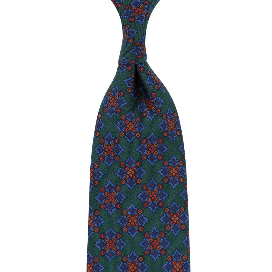 Ancient Madder Silk Tie - Forest - Hand-Rolled