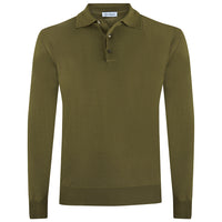 Merino Wool Knitted Polo - Olive
