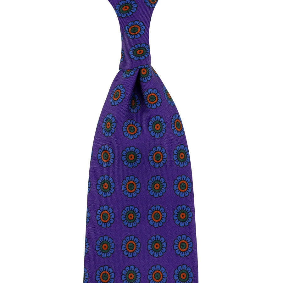 Ancient Madder Silk Tie - Purple  - Hand-Rolled