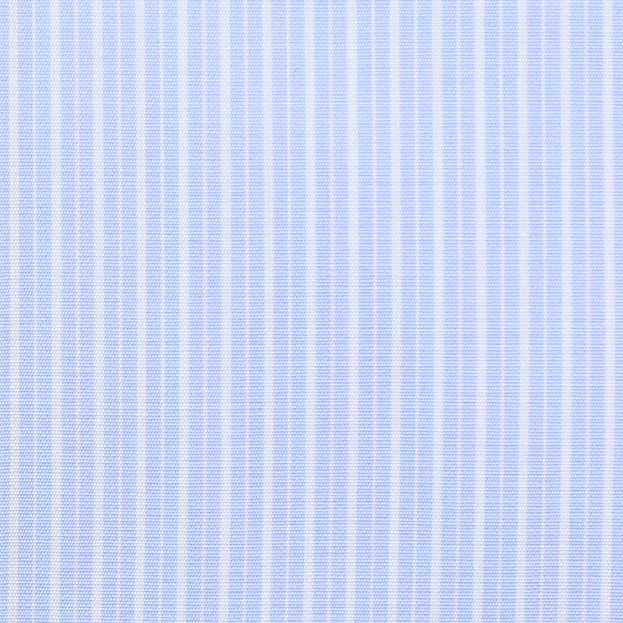 Poplin Semi Spread Shirt - Sky Blue / White - Ticking Stripe