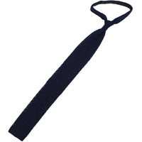Zigzag Silk Knit Tie - Midnight