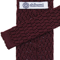 Zigzag Silk Knit Tie - Burgundy