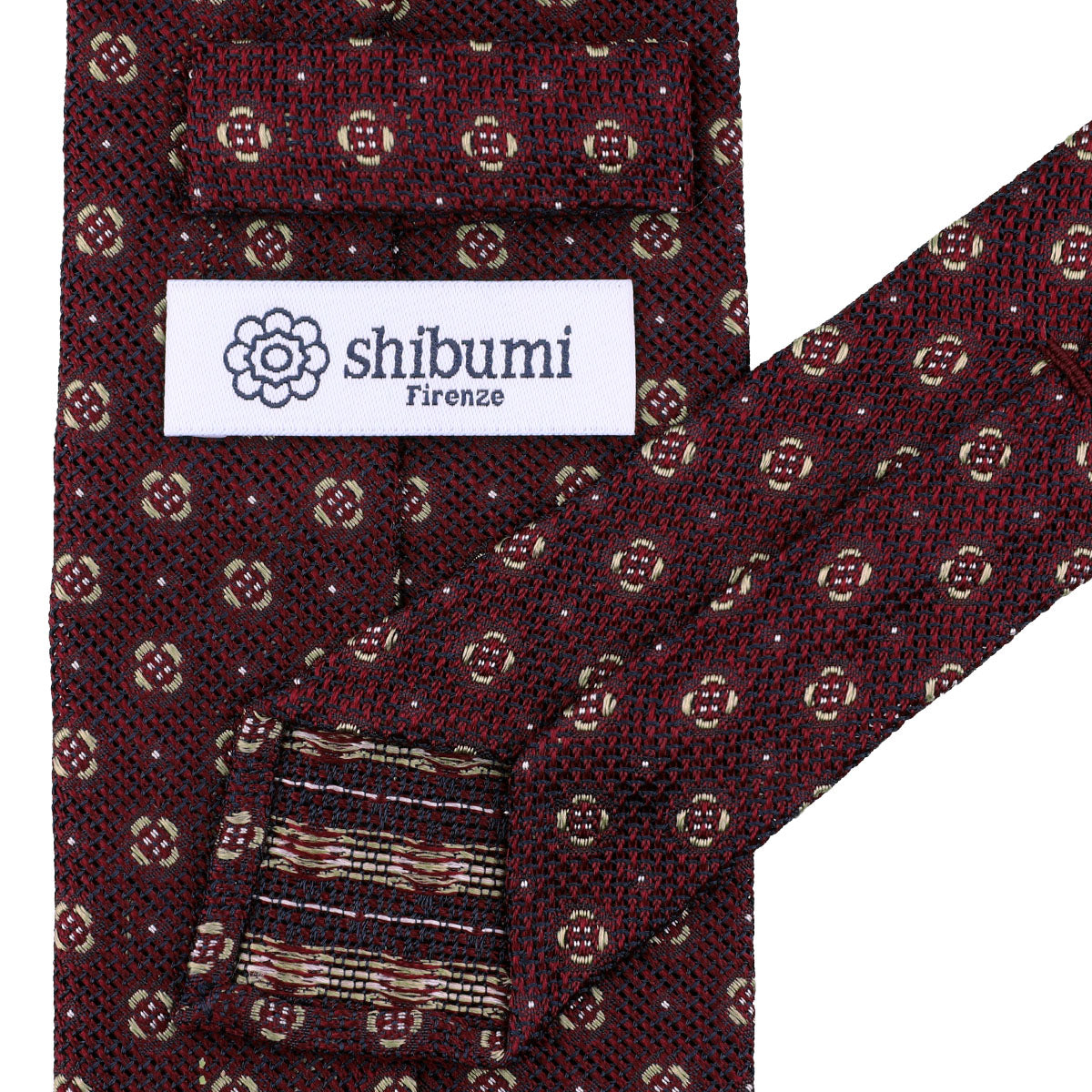 Floral Fina Grenadine Silk Tie - Burgundy - Hand-Rolled