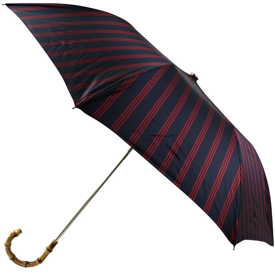 Shibumi x Mario Talarico Travel Umbrella Navy Striped - Bamboo