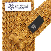 Crunchy Silk Knit Tie - Mustard