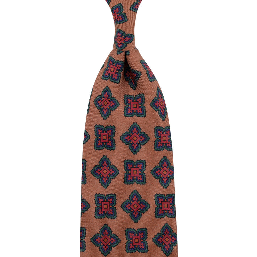 Ancient Madder Silk Tie - Oatmeal - Hand-Rolled