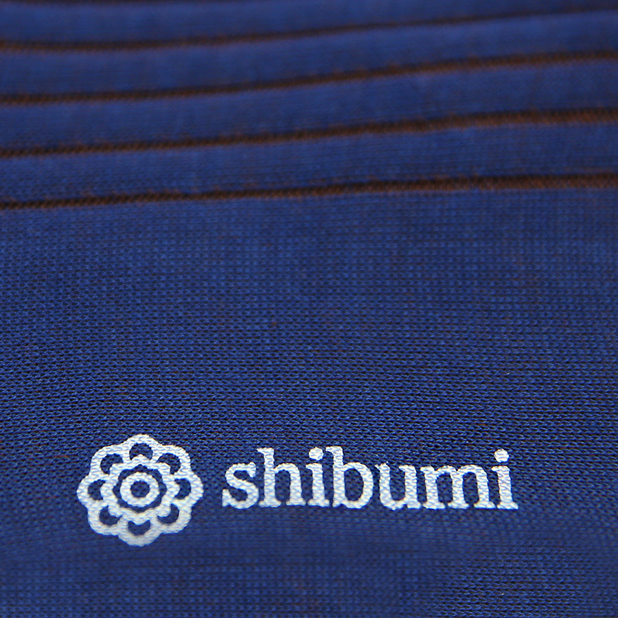 Knee Socks - Shadow Stripes - Blue / Brown - Pure Cotton