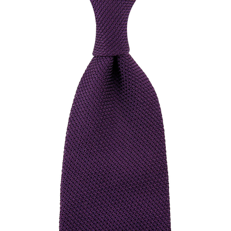 Grenadine / Garza Fina Tie - Eggplant - Hand-Rolled