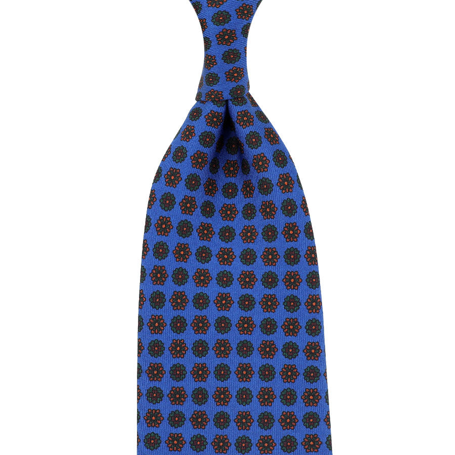 Ancient Madder Silk Tie - Madder Blue - Hand-Rolled