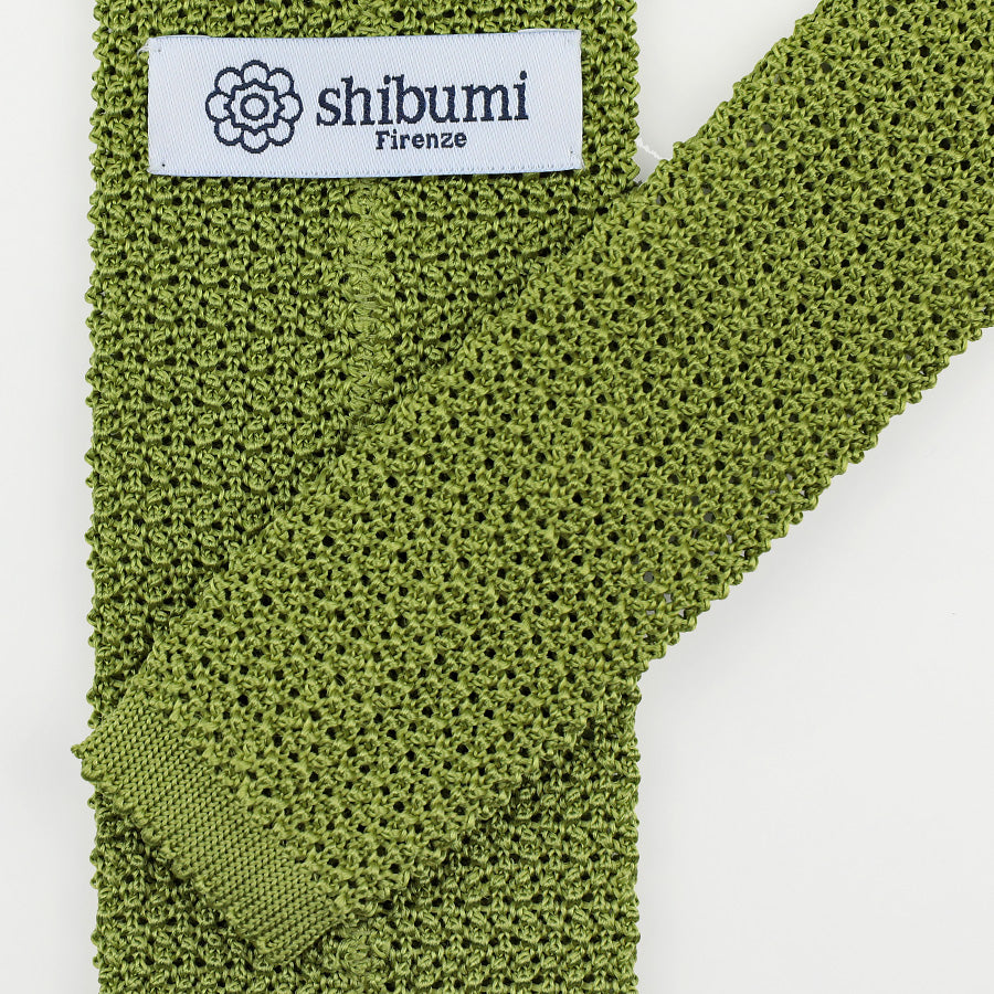 Crunchy Silk Knit Tie - Grass