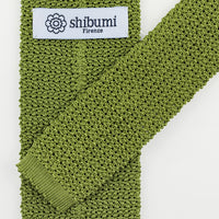 Crunchy Silk Knit Tie - Grass
