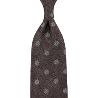 Shibumi-Flower Fina Grenadine Silk Tie - Brown Mottled