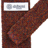 Crunchy Silk Knit Tie - Orange Mottled
