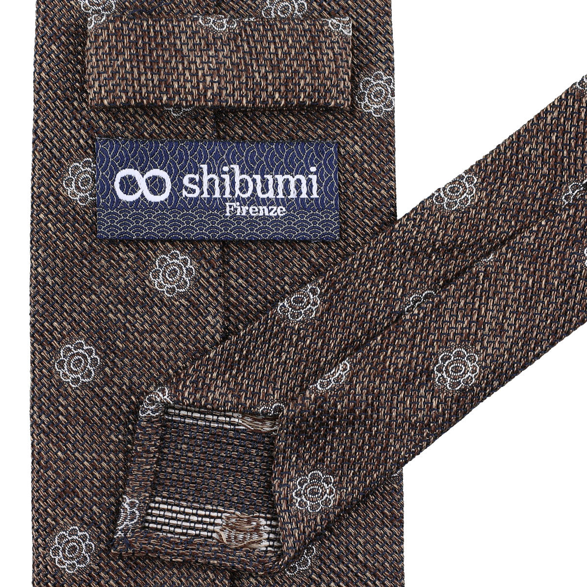 Shibumi-Flower Fina Grenadine Silk Tie - Brown Mottled
