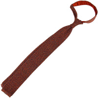 Crunchy Silk Knit Tie - Orange Mottled