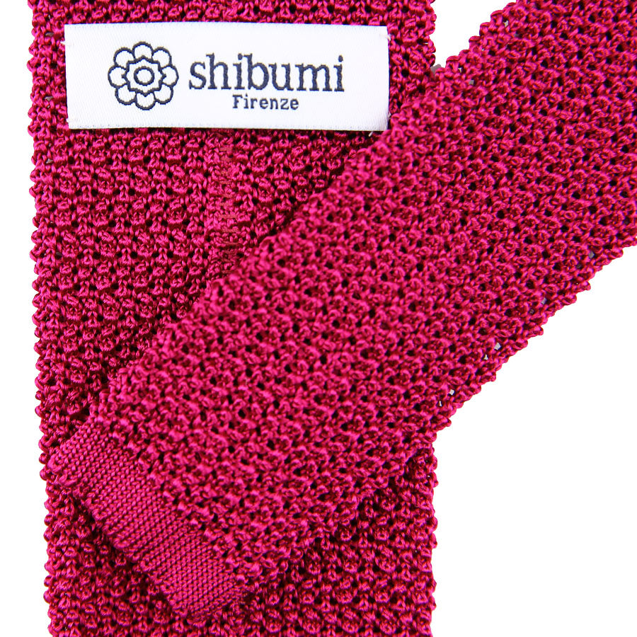 Crunchy Silk Knit Tie - Fuchsia