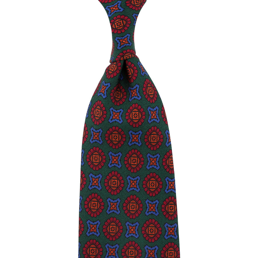 Ancient Madder Silk Tie - Forest - Hand-Rolled
