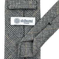 Glencheck Wool Tie - Grey - Hand-Rolled