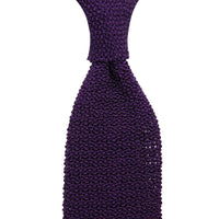 Crunchy Silk Knit Tie - Eggplant
