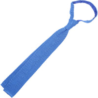 Crunchy Silk Knit Tie - Azure