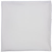 Plain Silk Pocket Square - White - Hand-Rolled