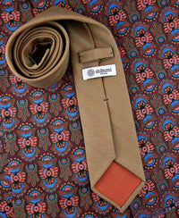 Smith Woollens Original Solaro Wool Tie - Beige - Hand-Rolled