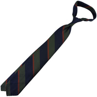 Japanese Grenadine Silk Tie - Navy / Olive / Rust