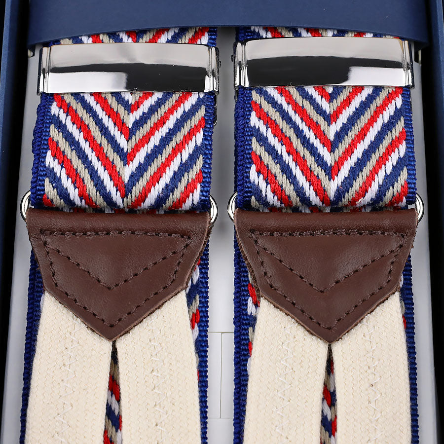 Striped Braces - Navy / Red / White