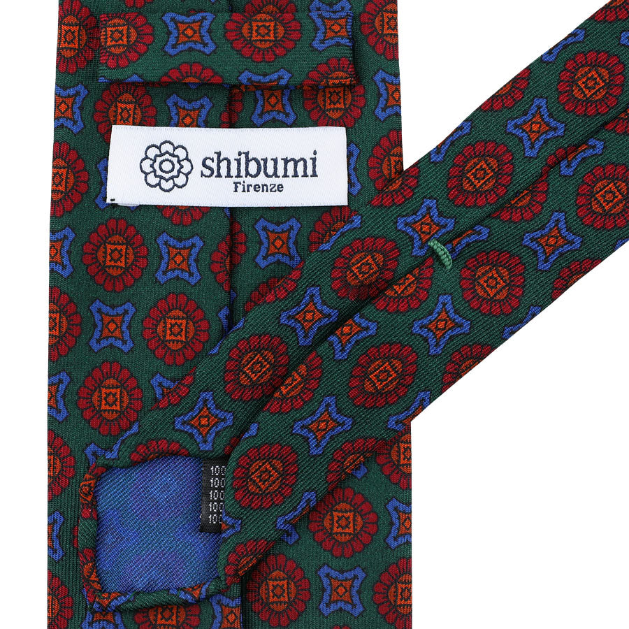 Ancient Madder Silk Tie - Forest - Hand-Rolled
