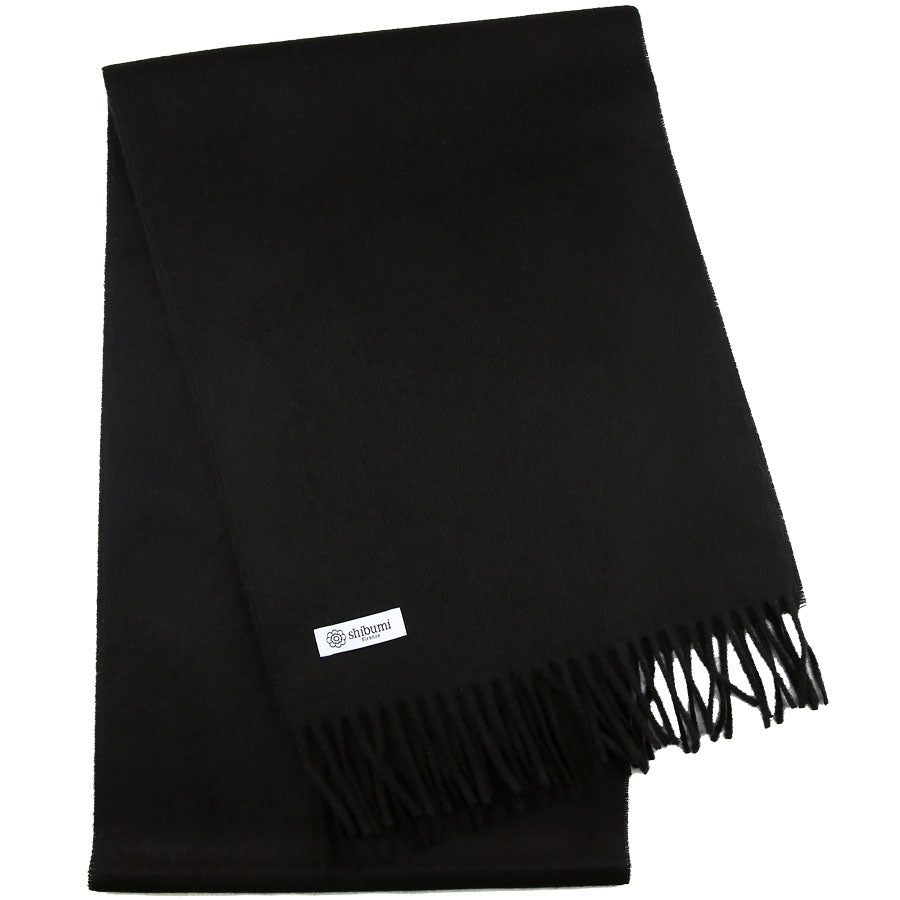 Cashmere Scarf - Black - Plain