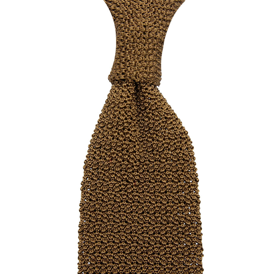 Crunchy Silk Knit Tie - Copper