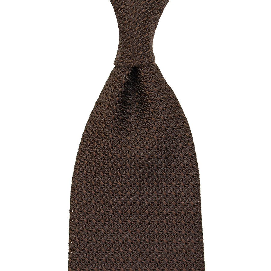 Grenadine / Garza Grossa Tie - Chocolate - Hand-Rolled
