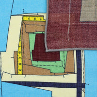 Pattern Making Wool / Silk Pocket Square - Burgundy - 40x40cm