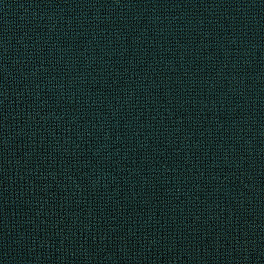 Merino Wool Knitted Polo - Forest Green