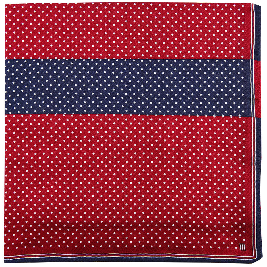 3x Dotted Cotton Handkerchief Set - Cherry / Navy / Cherry