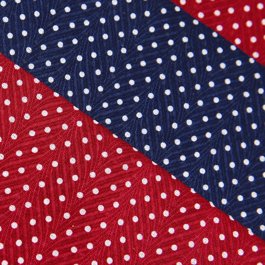 3x Dotted Cotton Handkerchief Set - Cherry / Navy / Cherry
