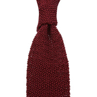 Crunchy Silk Knit Tie - Cherry