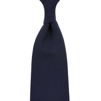 Smith Woollens Finmeresco Wool Tie - Navy - Hand-Rolled