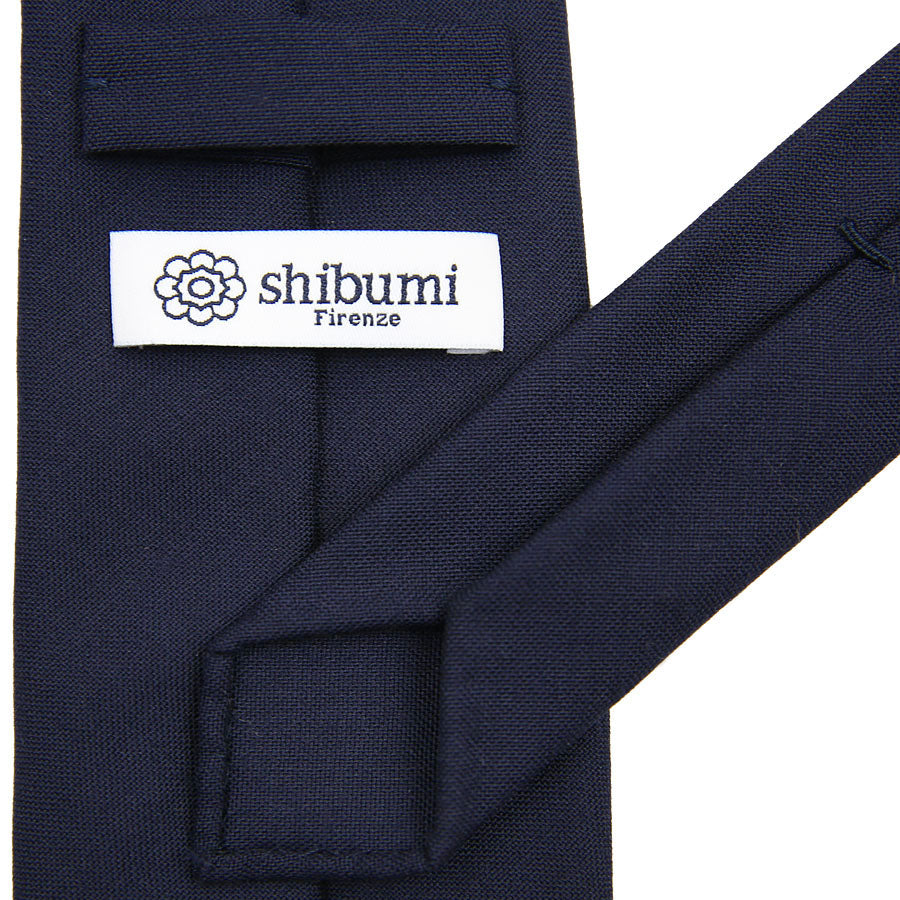 Smith Woollens Finmeresco Wool Tie - Navy - Hand-Rolled