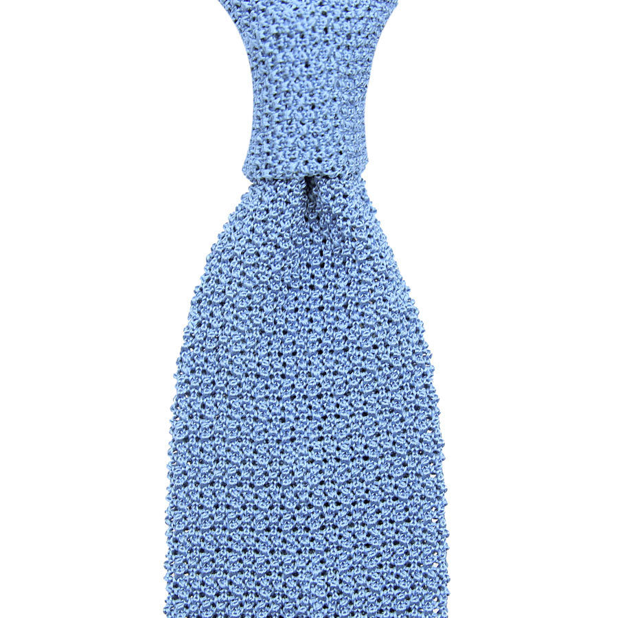 Crunchy Silk Knit Tie - Powder Blue