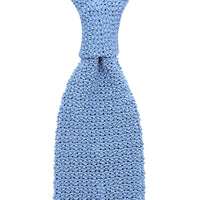 Crunchy Silk Knit Tie - Powder Blue