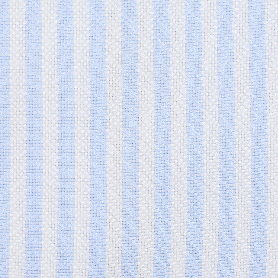 Oxford Button Down Shirt - White / Blue - University Stripe