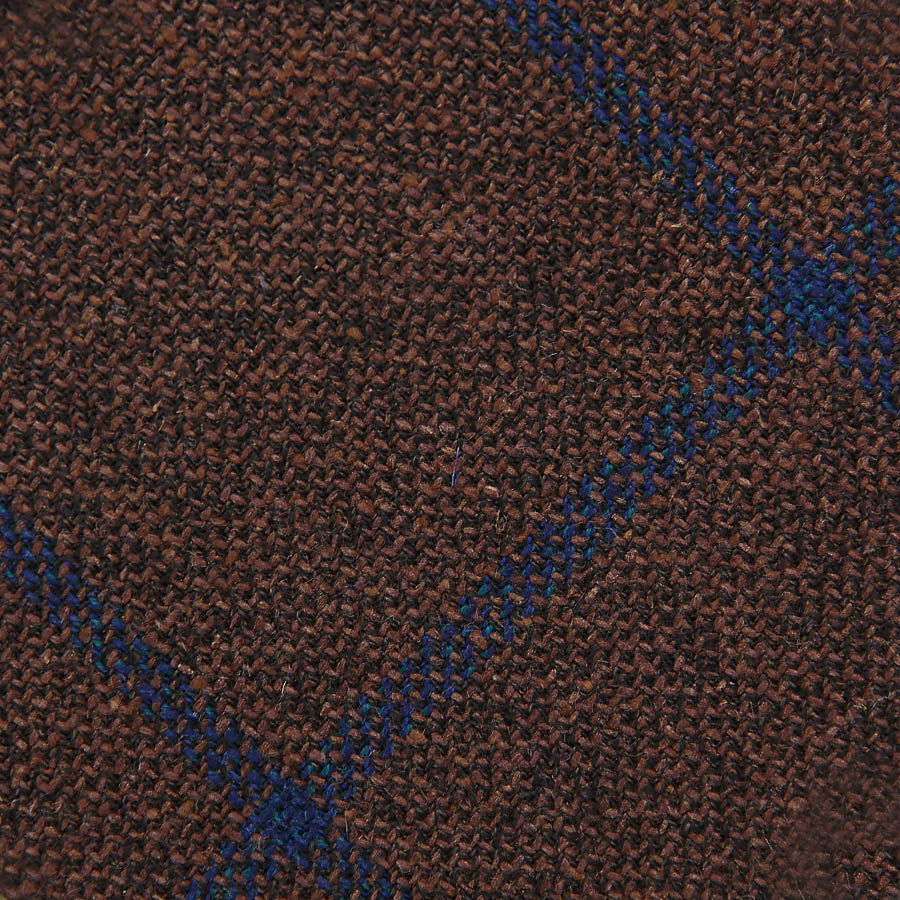 Windowpane Wool / Silk Bespoke Tie - Brown