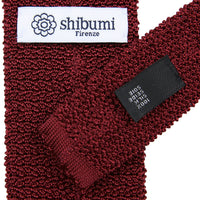 Crunchy Silk Knit Tie - Cherry