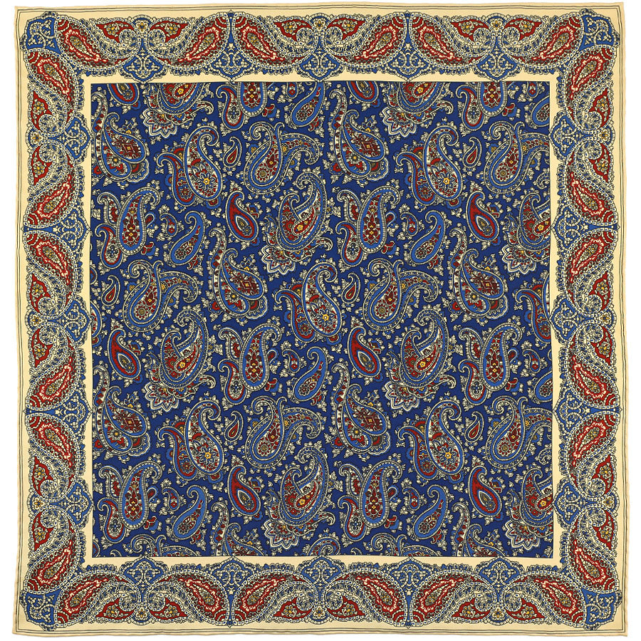 Ancient Madder Silk Pocket Square - Multicolor - 43x43cm
