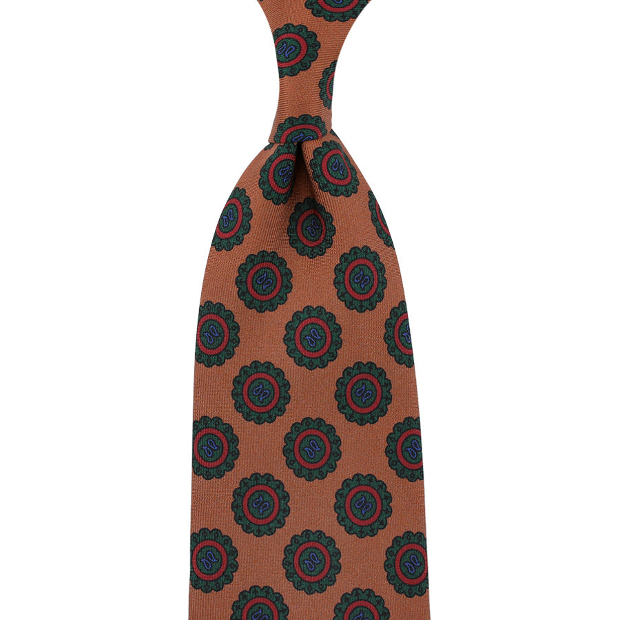 Ancient Madder Silk Tie - Oatmeal - Hand-Rolled